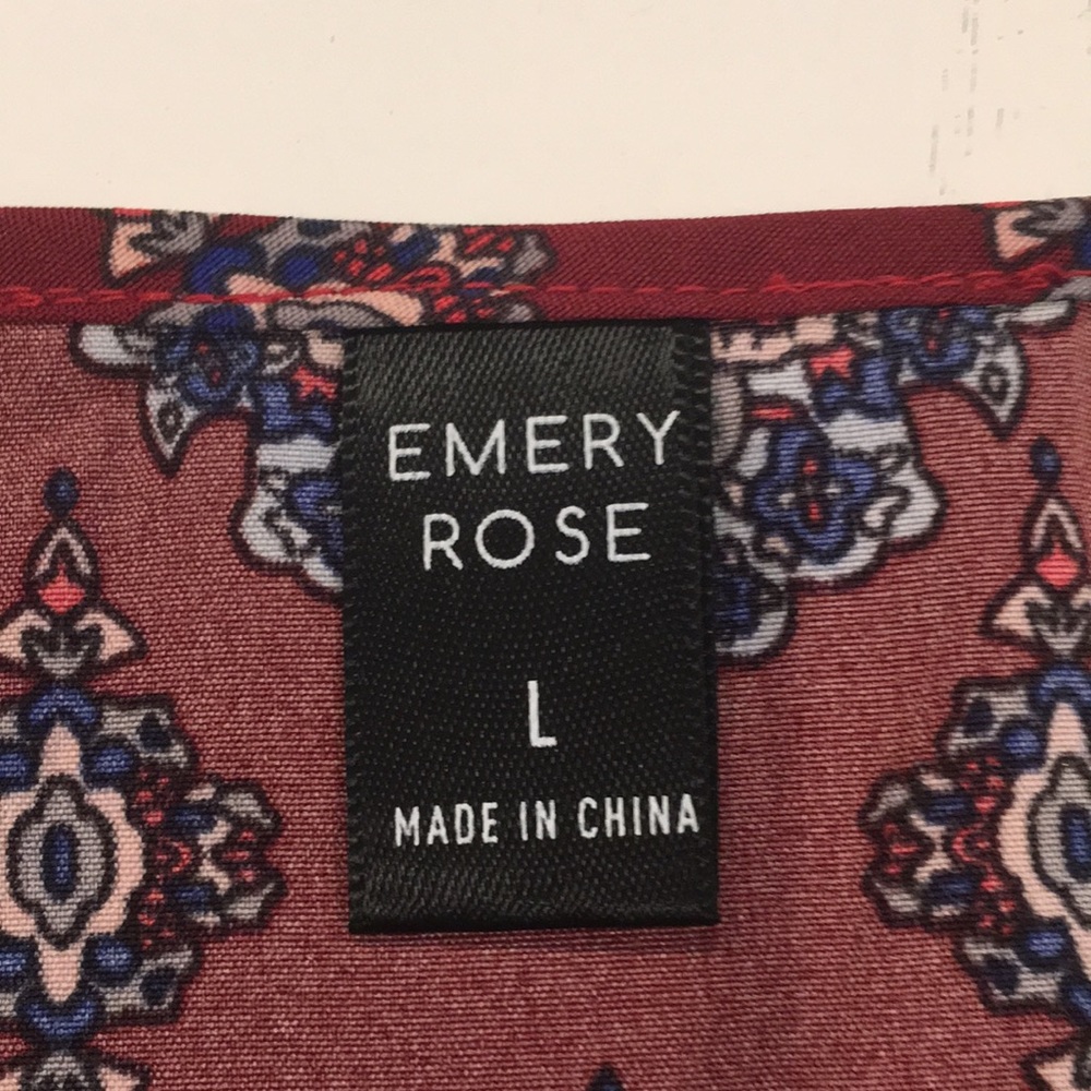 Emery Rose | Burgundy 3/4 Sleeve Blouse - Picture 7 of 10